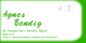 agnes bendig business card